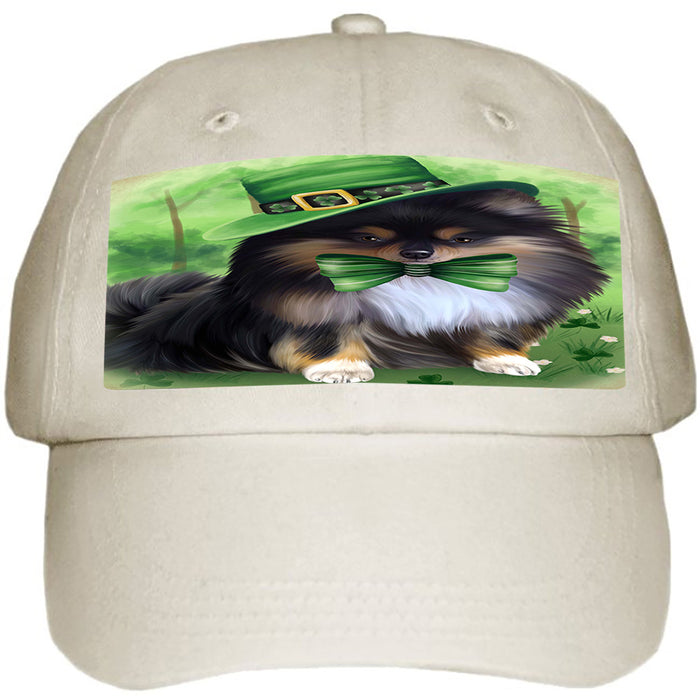 St. Patricks Day Irish Portrait Pomeranian Dog Ball Hat Cap HAT51783