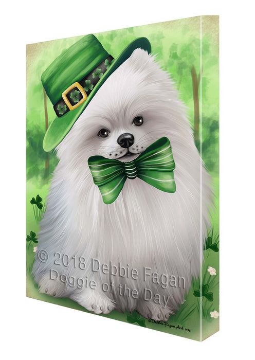 St. Patricks Day Irish Portrait Pomeranian Dog Canvas Wall Art CVS59052