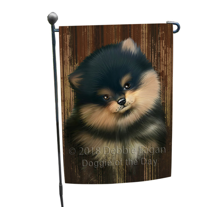 Rustic Pomeranian Dog Garden Flag GFLG50340