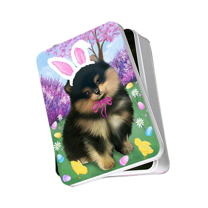 Pomeranian Dog Easter Holiday Photo Storage Tin PITN49214