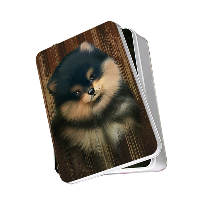 Rustic Pomeranian Dog Photo Storage Tin PITN50459