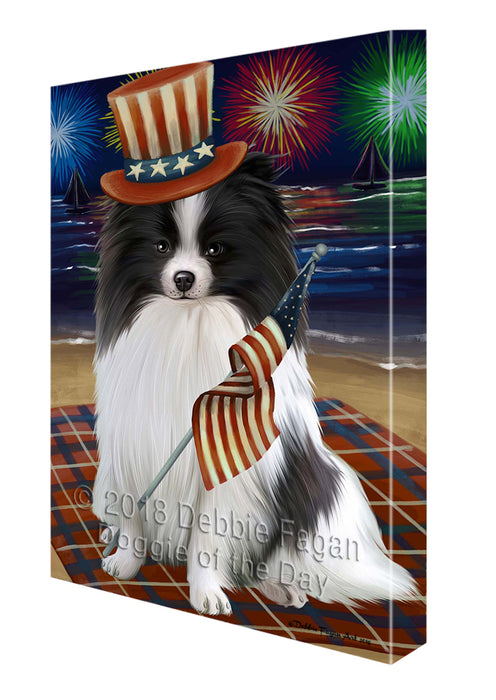 4th of July Independence Day Firework Pomeranian Dog Canvas Wall Art CVS56334