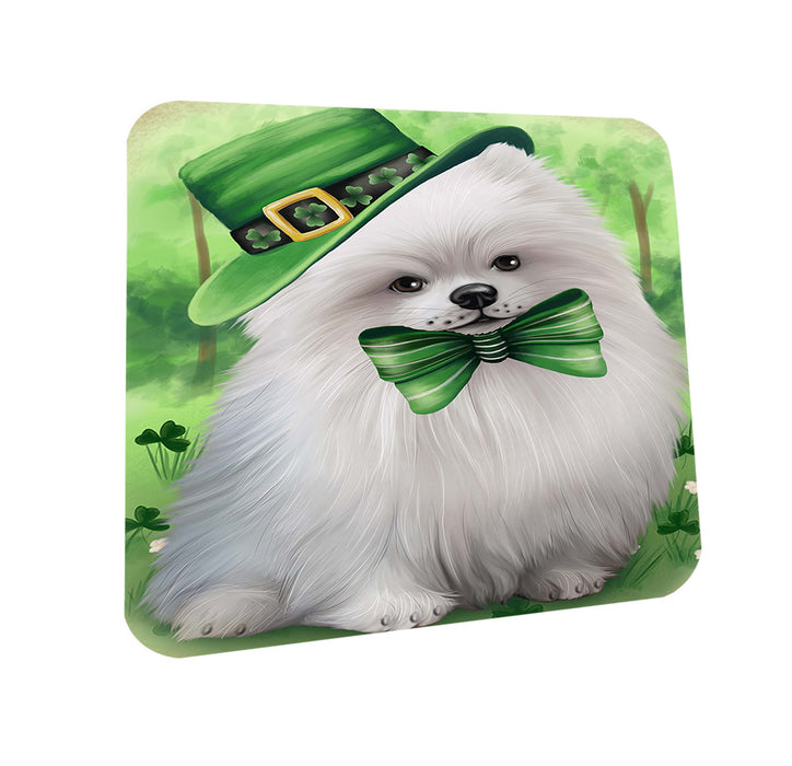 St. Patricks Day Irish Portrait Pomeranian Dog Coasters Set of 4 CST49310