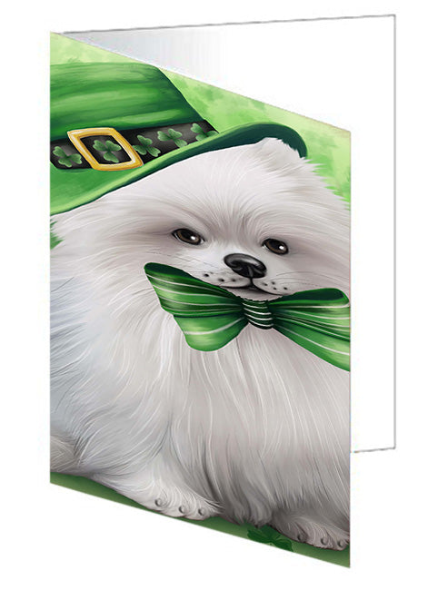 St. Patricks Day Irish Portrait Pomeranian Dog Handmade Artwork Assorted Pets Greeting Cards and Note Cards with Envelopes for All Occasions and Holiday Seasons GCD52082