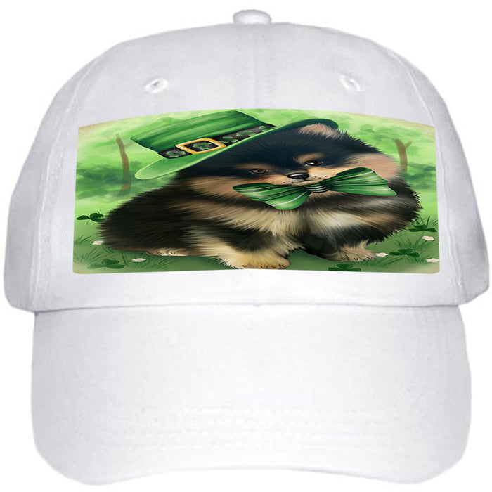 St. Patricks Day Irish Portrait Pomeranian Dog Ball Hat Cap HAT51789