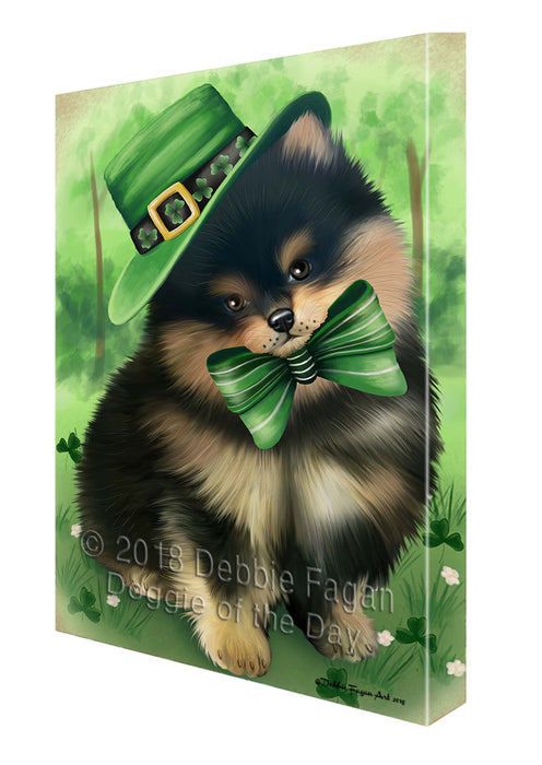 St. Patricks Day Irish Portrait Pomeranian Dog Canvas Wall Art CVS59061