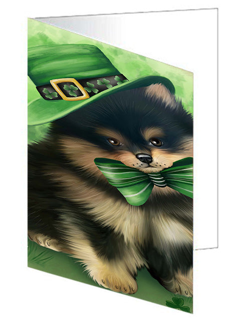 St. Patricks Day Irish Portrait Pomeranian Dog Handmade Artwork Assorted Pets Greeting Cards and Note Cards with Envelopes for All Occasions and Holiday Seasons GCD52085