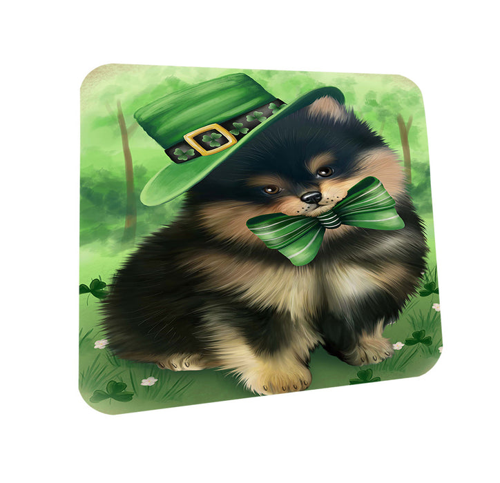 St. Patricks Day Irish Portrait Pomeranian Dog Coasters Set of 4 CST49311
