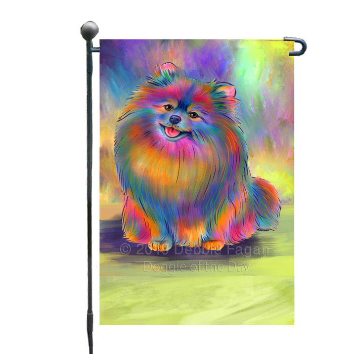 Personalized Paradise Wave Pomeranian Dog Custom Garden Flags GFLG-DOTD-A60063