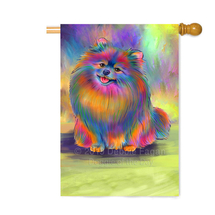 Personalized Paradise Wave Pomeranian Dog Custom House Flag FLG-DOTD-A60119