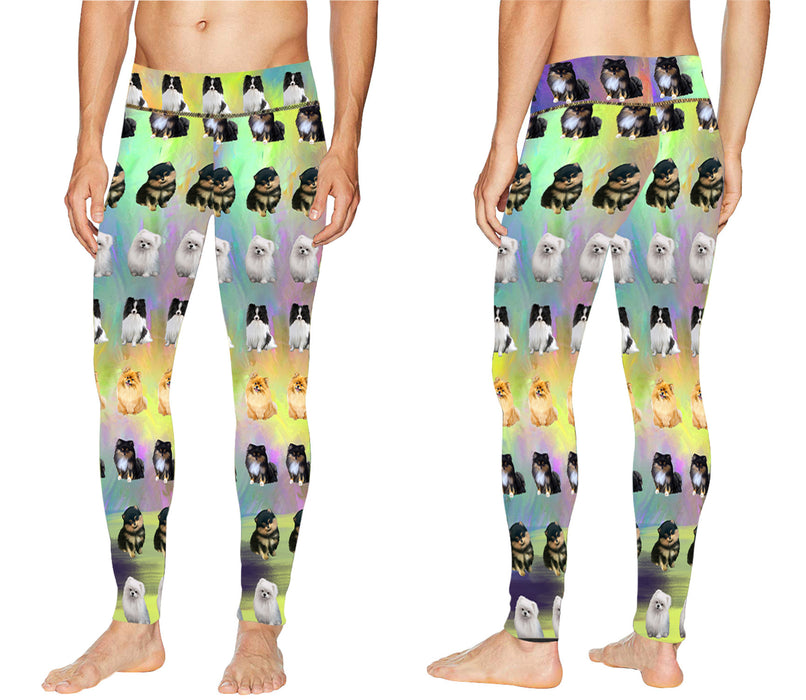 Paradise Wave Pomeranians Dogs All Over Print Meggings