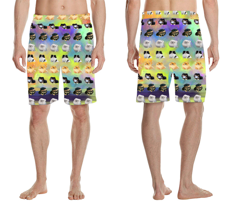 Paradise Wave Pomeranians Dogs All Over Print Men's Casual Shorts