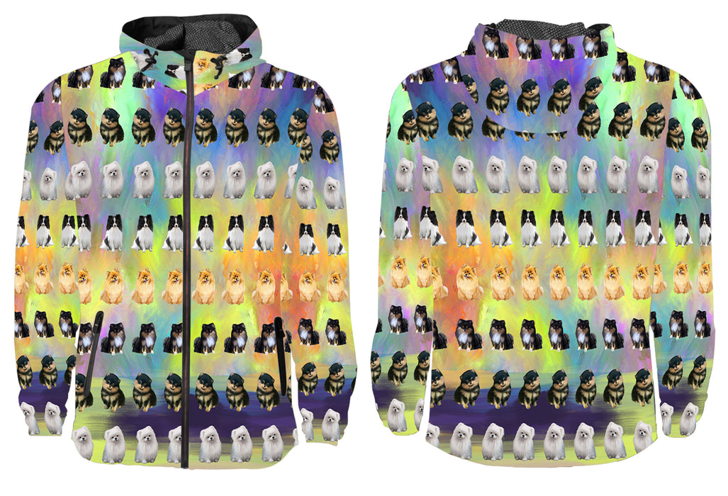 Paradise Wave Pomeranians Dogs All Over Print Windbreaker for Men