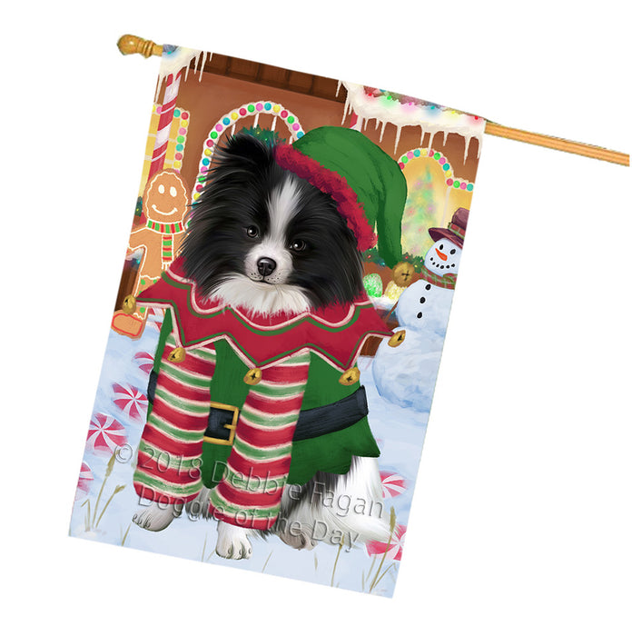 Christmas Gingerbread House Candyfest Pomeranian Dog House Flag FLG57162