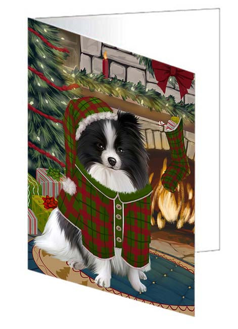 The Stocking was Hung Pomeranian Dog Handmade Artwork Assorted Pets Greeting Cards and Note Cards with Envelopes for All Occasions and Holiday Seasons GCD71201