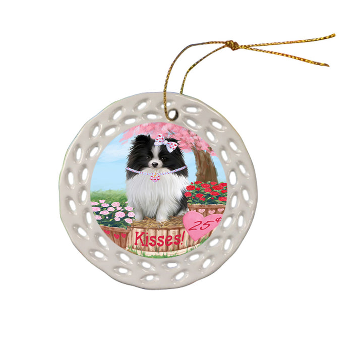 Rosie 25 Cent Kisses Pomeranian Dog Ceramic Doily Ornament DPOR56343