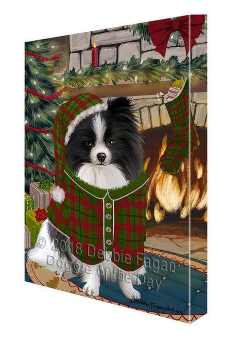 The Stocking was Hung Pomeranian Dog Canvas Print Wall Art Décor CVS119987