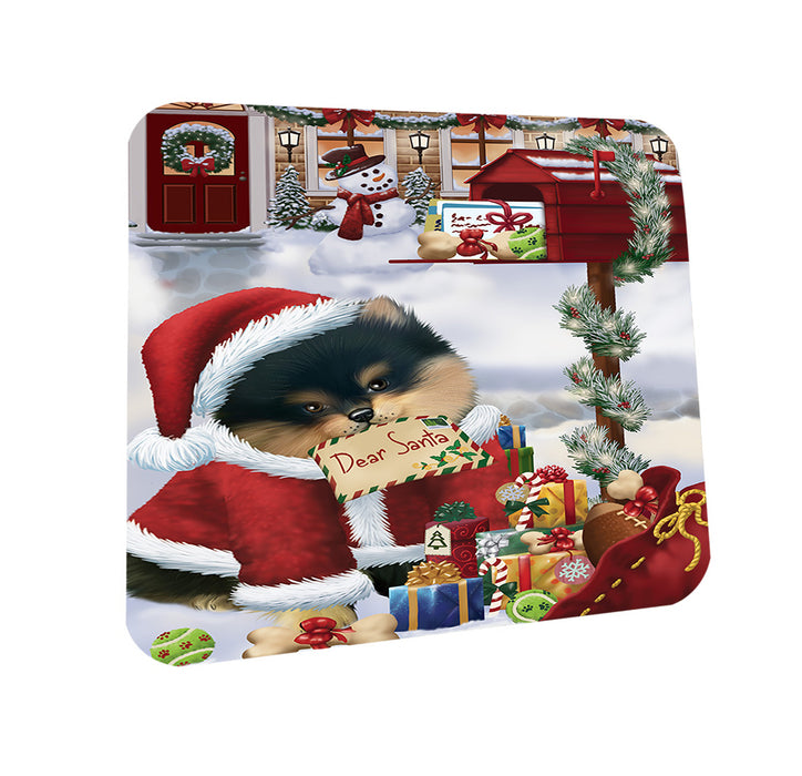 Pomeranian Dog Dear Santa Letter Christmas Holiday Mailbox Coasters Set of 4 CST53873