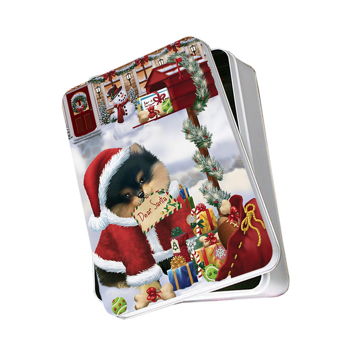 Pomeranian Dog Dear Santa Letter Christmas Holiday Mailbox Photo Storage Tin PITN53858