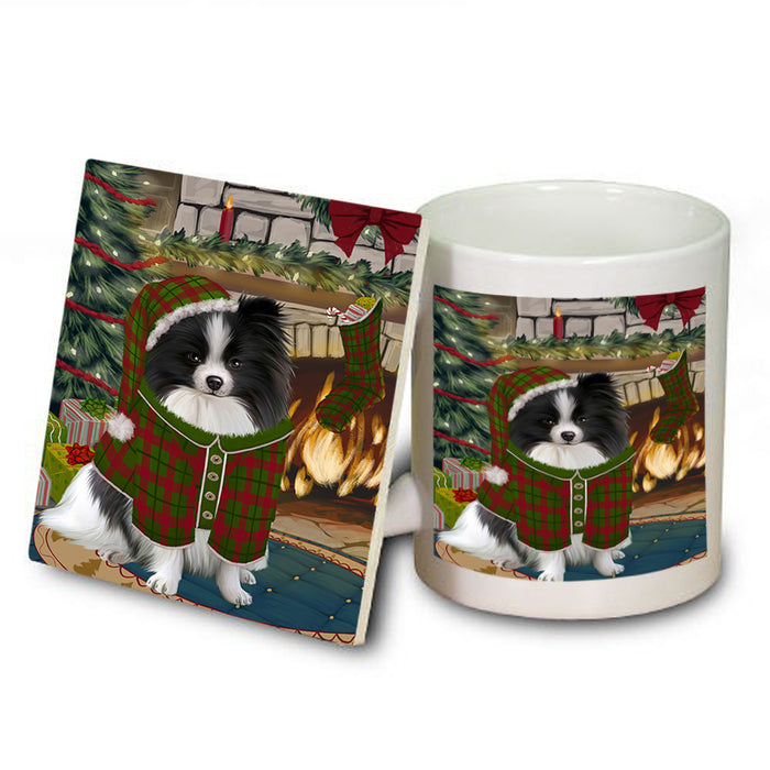 The Stocking was Hung Pomeranian Dog Mug and Coaster Set MUC55554
