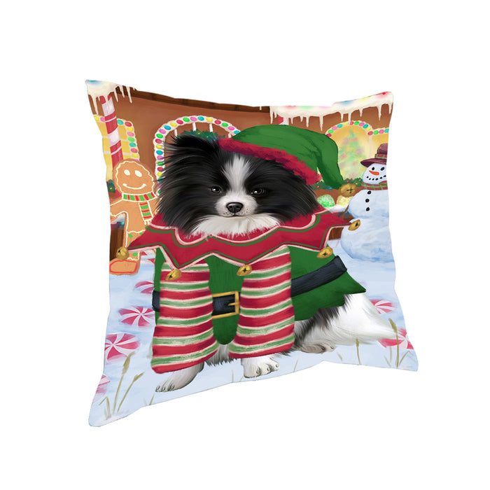 Christmas Gingerbread House Candyfest Pomeranian Dog Pillow PIL80204