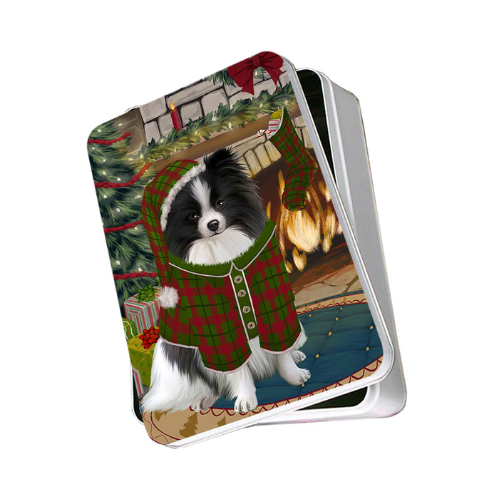 The Stocking was Hung Pomeranian Dog Photo Storage Tin PITN55505