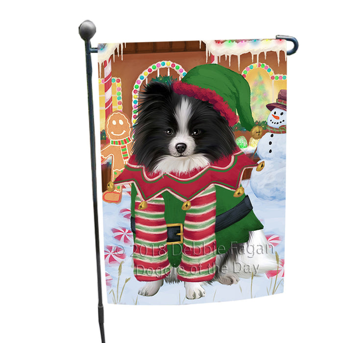 Christmas Gingerbread House Candyfest Pomeranian Dog Garden Flag GFLG57106