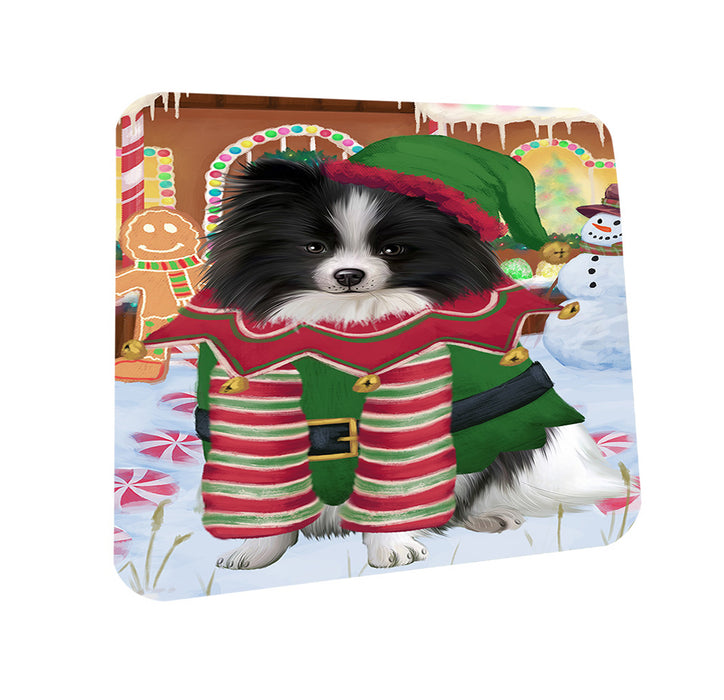 Christmas Gingerbread House Candyfest Pomeranian Dog Coasters Set of 4 CST56436