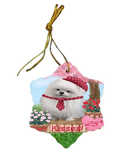 Rosie 25 Cent Kisses Pomeranian Dog Star Porcelain Ornament SPOR56344