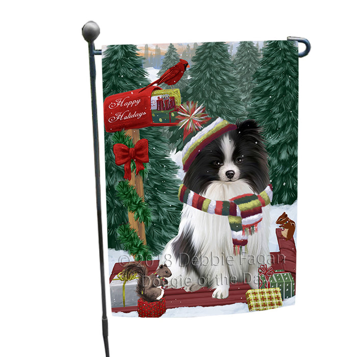 Merry Christmas Woodland Sled Pomeranian Dog Garden Flag GFLG55288