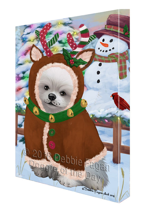 Christmas Gingerbread House Candyfest Pomeranian Dog Canvas Print Wall Art Décor CVS130535
