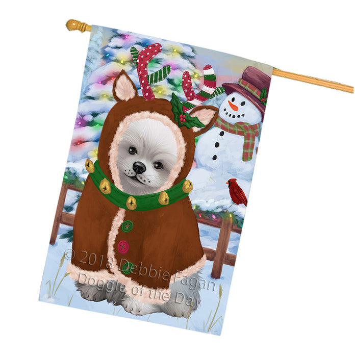 Christmas Gingerbread House Candyfest Pomeranian Dog House Flag FLG57163