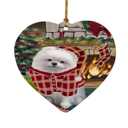 The Stocking was Hung Pomeranian Dog Heart Christmas Ornament HPOR55919