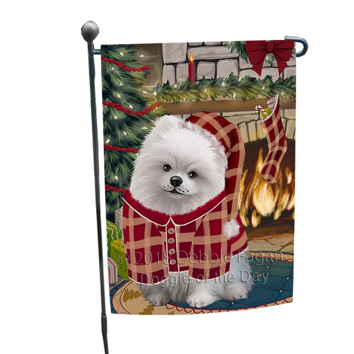 The Stocking was Hung Pomeranian Dog Garden Flag GFLG55856