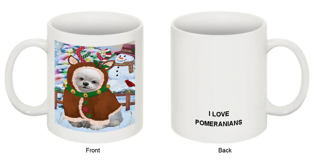 Christmas Gingerbread House Candyfest Pomeranian Dog Coffee Mug MUG51877