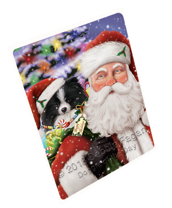 Santa Carrying Pomeranian Dog and Christmas Presents Large Refrigerator / Dishwasher Magnet RMAG84912