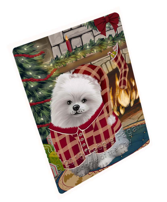 The Stocking was Hung Pomeranian Dog Large Refrigerator / Dishwasher Magnet RMAG95646