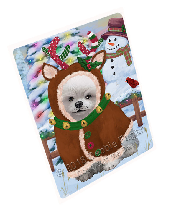Christmas Gingerbread House Candyfest Pomeranian Dog Magnet MAG74574 (Small 5.5" x 4.25")