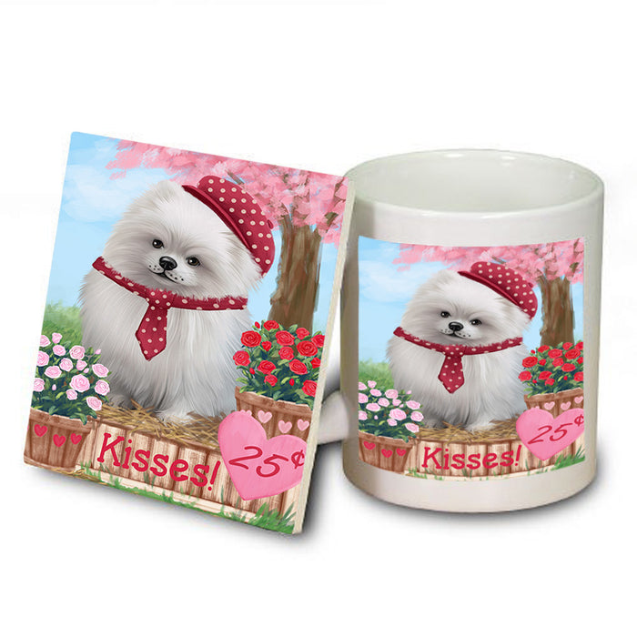 Rosie 25 Cent Kisses Pomeranian Dog Mug and Coaster Set MUC55980