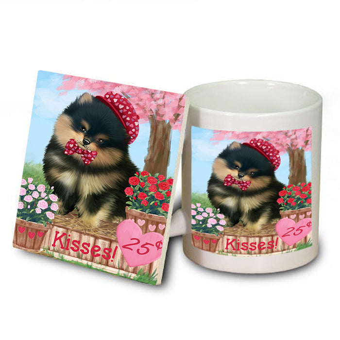 Rosie 25 Cent Kisses Pomeranian Dog Mug and Coaster Set MUC55981