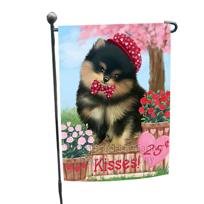 Rosie 25 Cent Kisses Pomeranian Dog Garden Flag GFLG56537