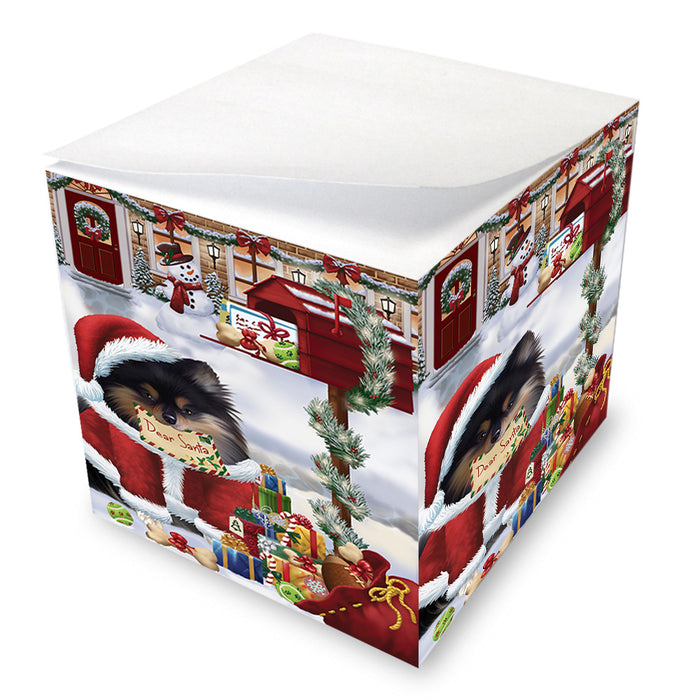 Pomeranian Dog Dear Santa Letter Christmas Holiday Mailbox Note Cube NOC55563