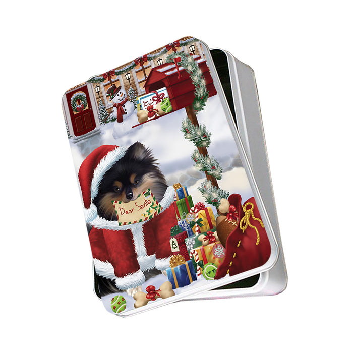 Pomeranian Dog Dear Santa Letter Christmas Holiday Mailbox Photo Storage Tin PITN53860