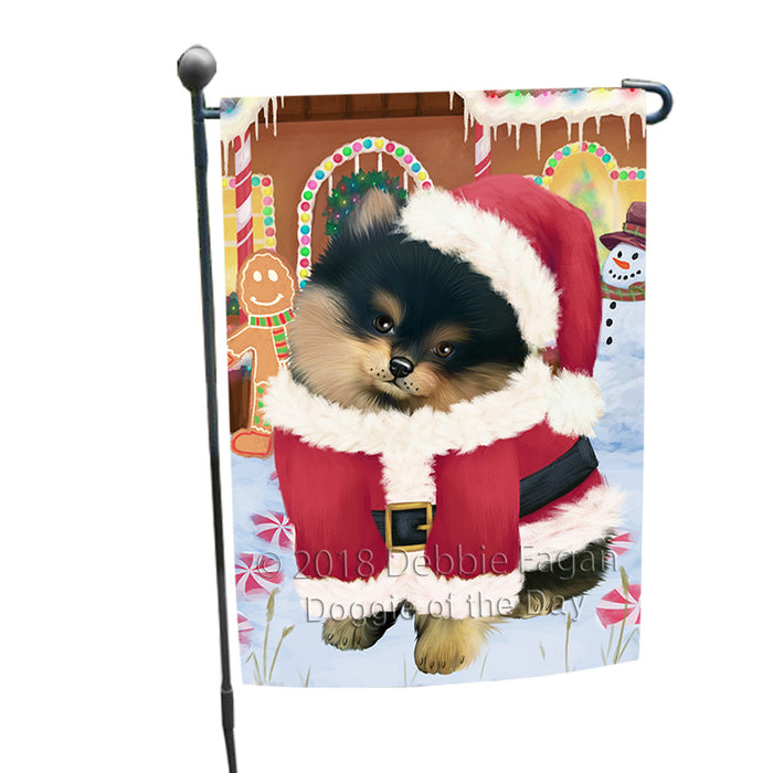 Christmas Gingerbread House Candyfest Pomeranian Dog Garden Flag GFLG57108