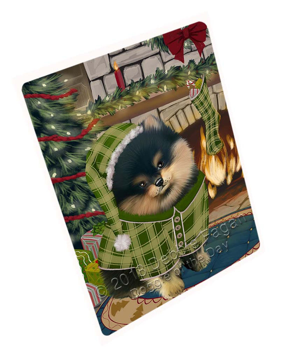 The Stocking was Hung Pomeranian Dog Large Refrigerator / Dishwasher Magnet RMAG95652