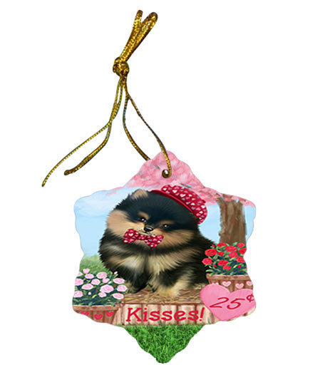 Rosie 25 Cent Kisses Pomeranian Dog Star Porcelain Ornament SPOR56345