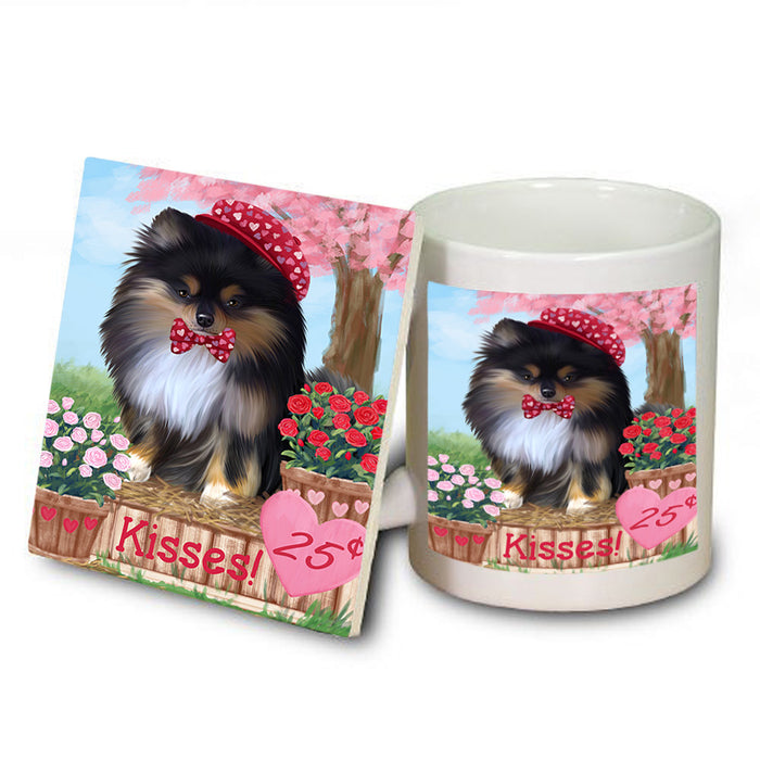 Rosie 25 Cent Kisses Pomeranian Dog Mug and Coaster Set MUC55982
