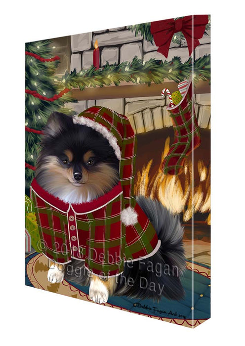The Stocking was Hung Pomeranian Dog Canvas Print Wall Art Décor CVS120014