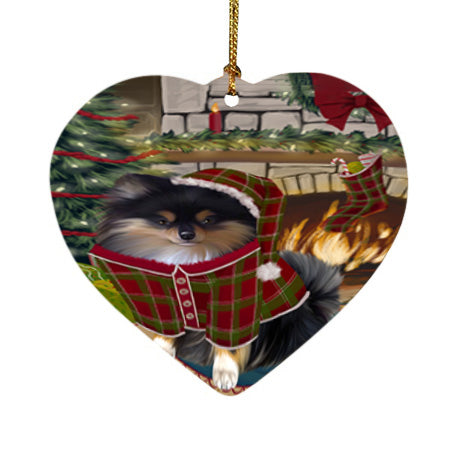 The Stocking was Hung Pomeranian Dog Heart Christmas Ornament HPOR55921