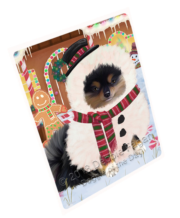 Christmas Gingerbread House Candyfest Pomeranian Dog Magnet MAG74580 (Small 5.5" x 4.25")